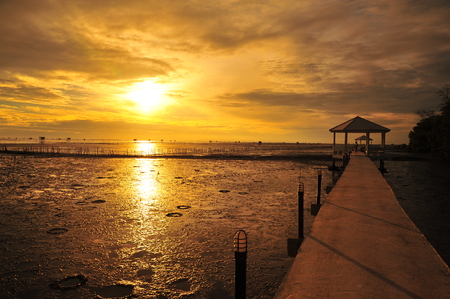 Seaside Landscape at Sunriseの写真素材