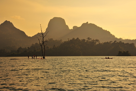 Lake and Mountains at Sunrise