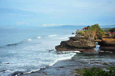 Tanah Lot Temple at Bali Island, Indonesiaの写真素材