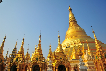 Shwedagon Pagoda in Yangon, Myanmarの写真素材