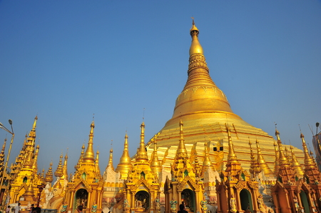 Shwedagon Pagoda in Yangon, Myanmarの写真素材