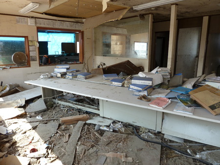The effects of the tsunami in Japan. Destruction after the most powerful tsunami in 2011.の写真素材