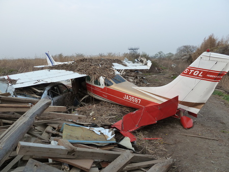 The effects of the tsunami in Japan. Destruction after the most powerful tsunami in 2011.のeditorial素材