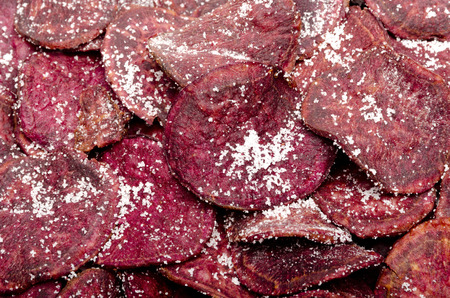 purple yam chipsの写真素材