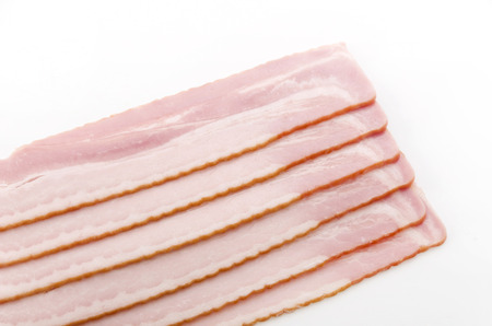 Fresh cold sliced baconの写真素材