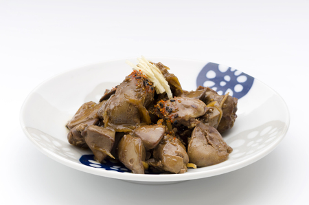 boiled chicken liverの写真素材