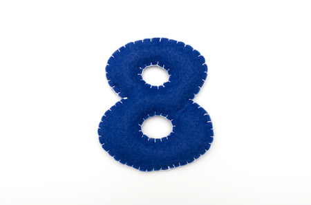 Blue felt numeral 8の写真素材