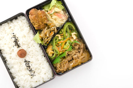 Japanese box lunch, Goya Yakiniku Bentoの写真素材