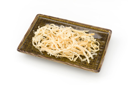 Japanese sakiika, shredded and Seasoned squid, The delicious appetizersの写真素材