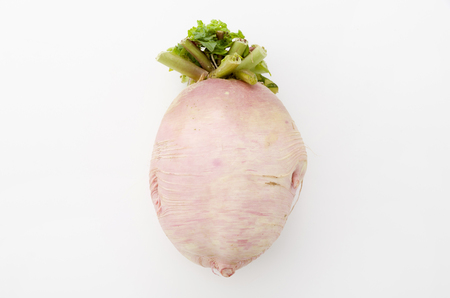Red Japanese radish, Daikon Beni shigure isolated on white.の写真素材
