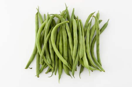 String beans isolated on white backgroundの写真素材