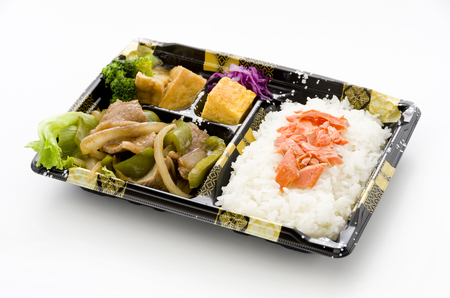 Japanese Bento Lunchbox, Stir-fried beef and bell pepper Bentoの写真素材