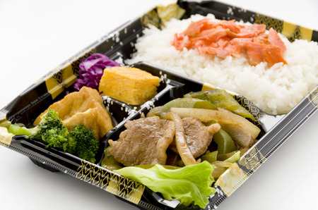 Japanese Bento Lunchbox, Stir-fried beef and bell pepper Bentoの写真素材