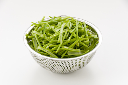 Cut vegetables ready for cooking, Chinese Morning Gloryの写真素材