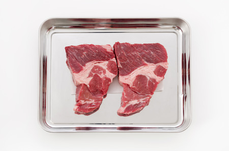 Chuck Eye Roll in a Stainless steel trayの写真素材