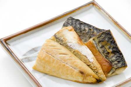 Japanese food, Saba no shioyaki, Salt-grilled Mackerelの写真素材