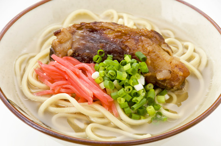 Okinawan cuisine, Okinawa soba, Sokisobaの写真素材