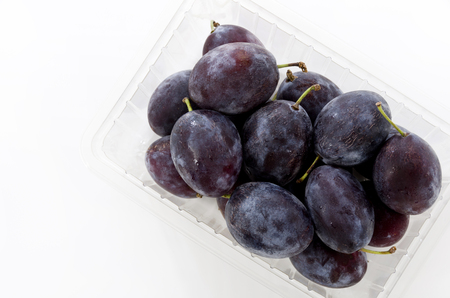 Fresh purple plumsの写真素材