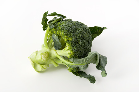 fresh broccoli on white backgroundの写真素材