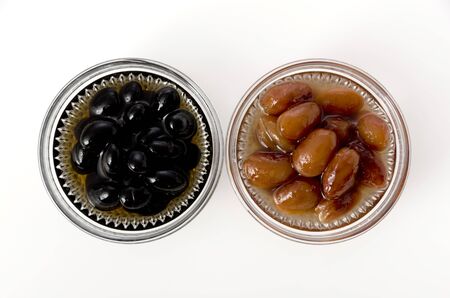 boiled Red kidney beans and boiled black beansの写真素材