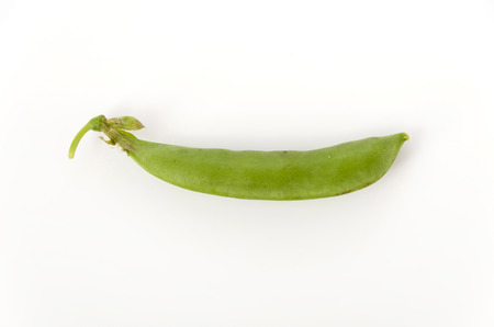 sugar snap pea on white background.の写真素材