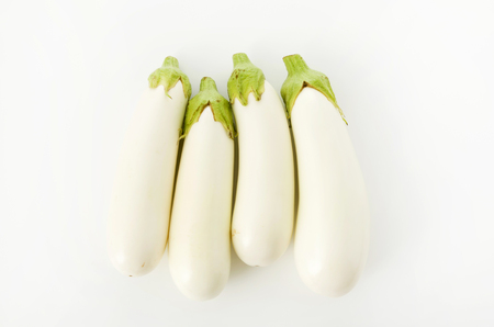 White eggplant isolated on white backgroundの写真素材
