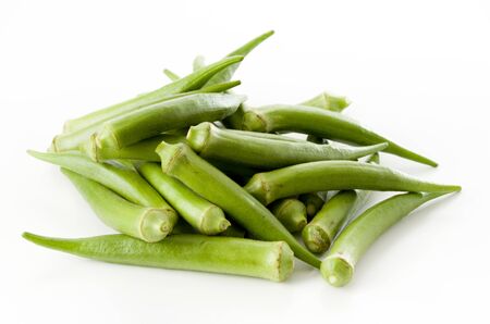fresh Okra on white background