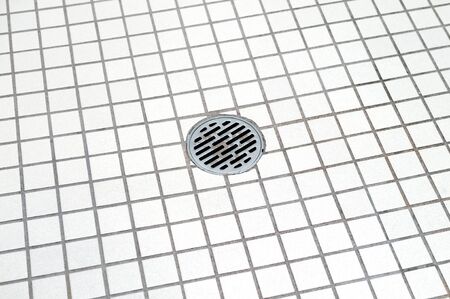 bathroom floor and bathroom drainの写真素材