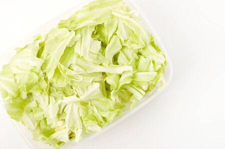 Shredded cabbage in Plastic Containerの写真素材