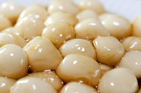 plate of Shiratama Dango stuffed with sweet soy sauceの写真素材