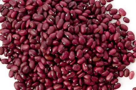 fresh red kidney beans on a white backgroundの写真素材