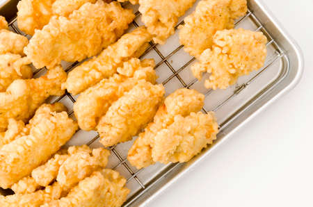 Fried chicken in Japanese cooking style called as tori tempura
