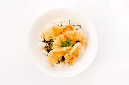Japanese food,Toritendon is nice bowl topped with chicken tempuraの写真素材