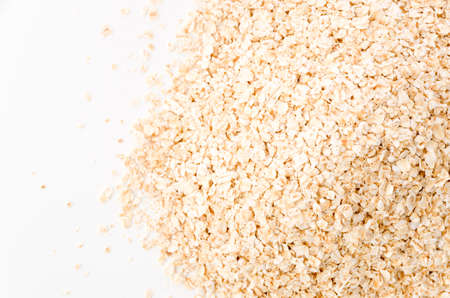 Oatmeal on a white backgroundの写真素材