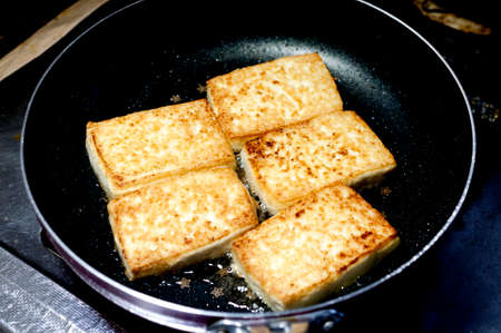 Japanese food, Atsuage, tofu fried in a frying pan