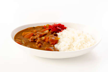 Japanese food, Chicken curry with riceの写真素材