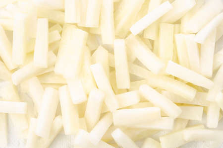 Slice the Japanese radish and dryの写真素材