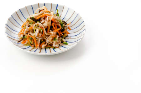 Japanese food, Aemono, Mimigar (Pork ears) with Plum kombu and Vegetables.の写真素材