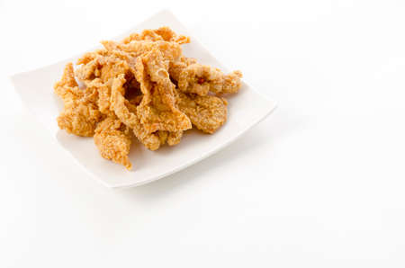 Crispy Fried Chicken Skin on plate