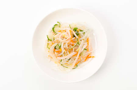 Vermicelli vegetable and ham salad