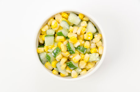Corn and Cucumber Healthy Saladの写真素材