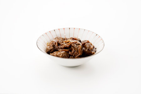 Chicken liver Simmered in ginger sweet and spicy soy sauceの写真素材
