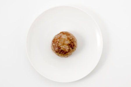 tasty hamburger steak on plateの写真素材