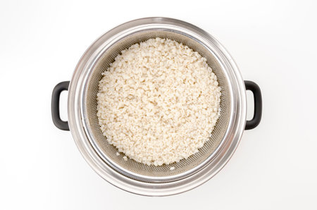 boiled the rolled barley in a stainless steel pot
