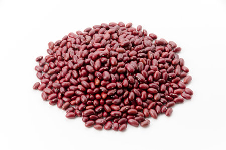 Red kidney beans on white backgroundの写真素材