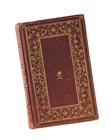 old book vintage book cover isolated on white backgroundの写真素材