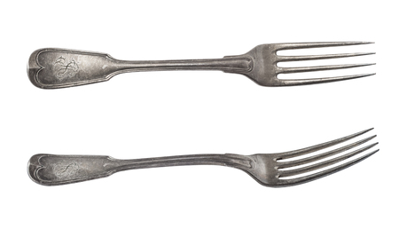 Vintage knife isolated on a white background. Retro silverware.の写真素材