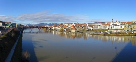 Maribor in Slovenija panoramaのeditorial素材
