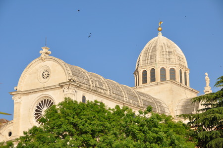 Cathedral Saint Jacob Jacov in Sibenik ibenik Sibenico Dalmatia Croatiaの写真素材