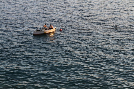 Boat in the Sea Alone Adria Croatiaのeditorial素材